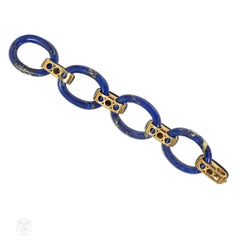 Tiffany & Co. French lapis, onyx and diamond bracelet