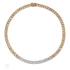 Tiffany & Co. gold and diamond cuban link necklace