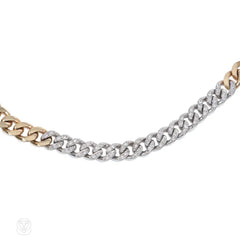 Tiffany & Co. gold and diamond cuban link necklace