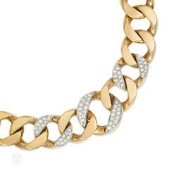 Tiffany & Co. Retro gold and diamond curblink necklace