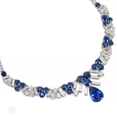 Tiffany mid-century sapphire and diamond necklace
