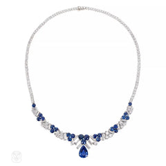 Tiffany mid-century sapphire and diamond necklace
