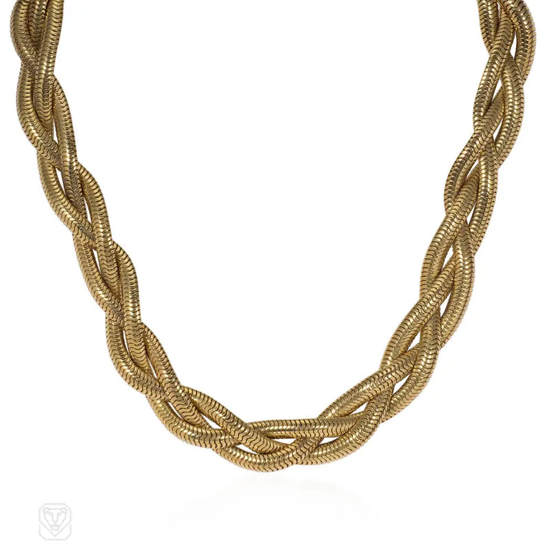 Tiffany Retro Braided Snakechain Necklacec