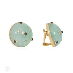 Trianon Sapphire diamond and hardstone earrings