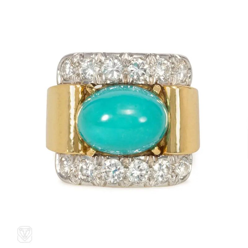 Turquoise And Diamond Ring David Webb