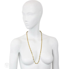 Two-color gold anchor chain necklace, Hermès