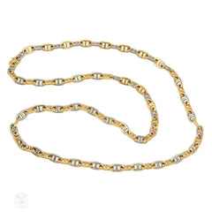 Two-color gold anchor chain necklace, Hermès