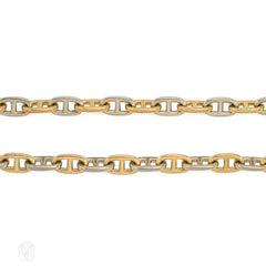 Two-color gold anchor chain necklace, Hermès