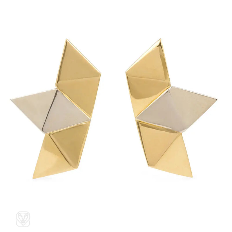 Two - Color Gold Earrings Gucci