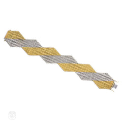 Two-color woven gold bracelet