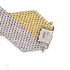 Two-color woven gold bracelet