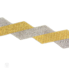 Two-color woven gold bracelet