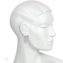 Two-stone vintage paste "headlight" earrings
