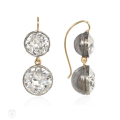 Two-stone vintage paste "headlight" earrings