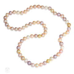 Two-strand South Sea and freshwater pearl necklace