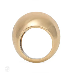 Two-tone bombé gold and diamond ring
