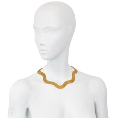 Undulating gold necklace, France