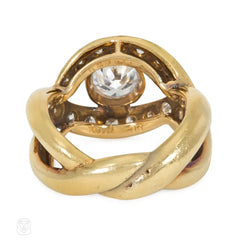 Van Cleef and Arpels interlaced diamond and gold ring
