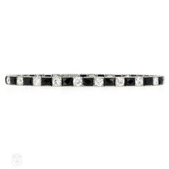 Van Cleef & Arpels Art Deco onyx and diamond line bracelet