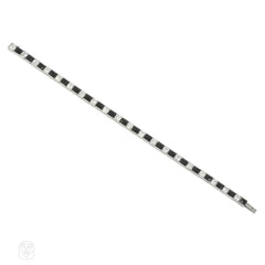 Van Cleef & Arpels Art Deco onyx and diamond line bracelet