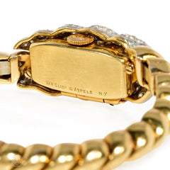 Van Cleef & Arpels braided diamond and gold bracelet watch