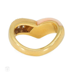 Van Cleef & Arpels coral and diamond ring