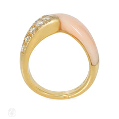Van Cleef & Arpels coral and diamond ring