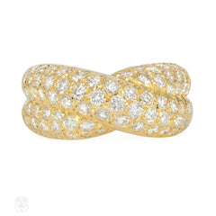 Van Cleef & Arpels crossover bombé diamond ring