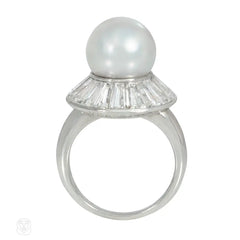 Van Cleef & Arpels diamond and pearl ballerina-set ring