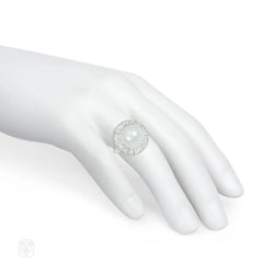Van Cleef & Arpels diamond and pearl ballerina-set ring