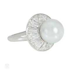Van Cleef & Arpels diamond and pearl ballerina-set ring