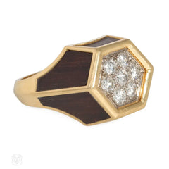 Van Cleef & Arpels diamond and wood ring
