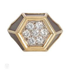 Van Cleef & Arpels diamond and wood ring
