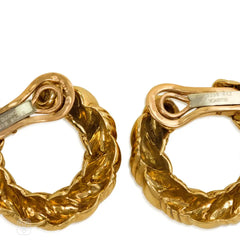 Van Cleef & Arpels, France estate gold hoop earrings