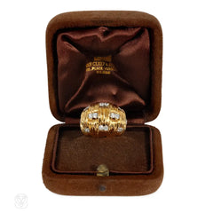 Van Cleef & Arpels, gold and diamond basketweave cocktail ring