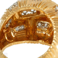 Van Cleef & Arpels, gold and diamond basketweave cocktail ring