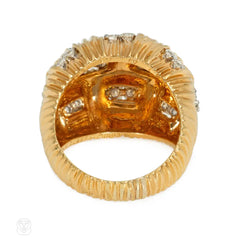 Van Cleef & Arpels, gold and diamond basketweave cocktail ring
