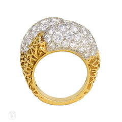 Van Cleef & Arpels gold and diamond double bombé ring