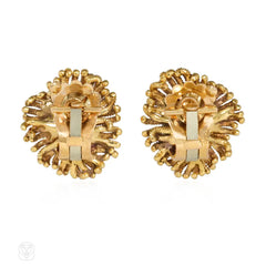 Van Cleef & Arpels gold and diamond flower earrings