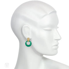 Van Cleef & Arpels interchangable diamond and hardstone earrings