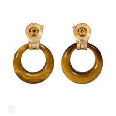 Van Cleef & Arpels interchangable diamond and hardstone earrings