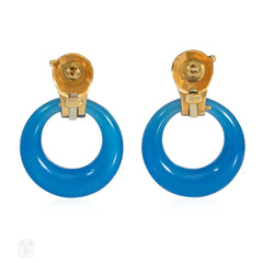 Van Cleef & Arpels interchangeable diamond and gold doorknocker hoop earrings