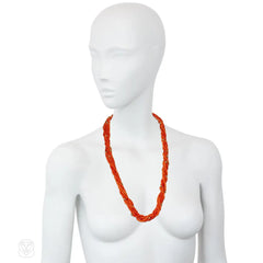 Van Cleef & Arpels Mid-Century coral and gold torsade necklace