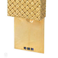 Van Cleef & Arpels, midcentury gold and sapphire travel clock