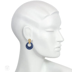Van Cleef & Arpels multi-stone interchangeable gold and diamond earrings