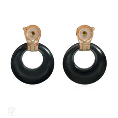 Van Cleef & Arpels multi-stone interchangeable gold and diamond earrings