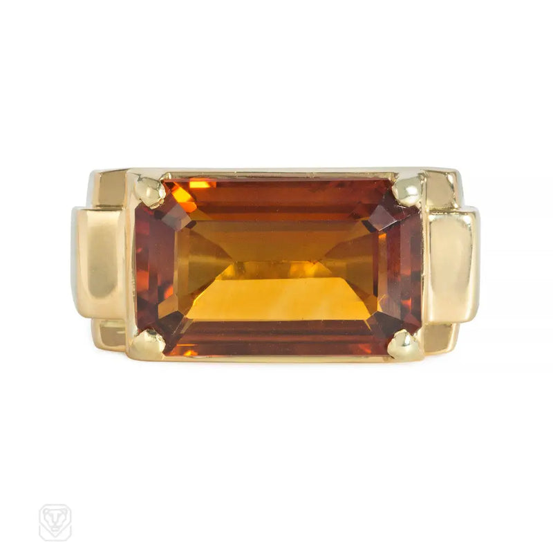 Van Cleef & Arpels Retro Gold And Citrine Ring