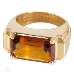 Van Cleef & Arpels Retro gold and citrine ring