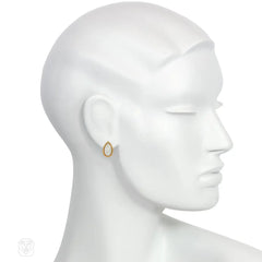 Van Cleef & Arpels tear-drop diamond and gold earrings