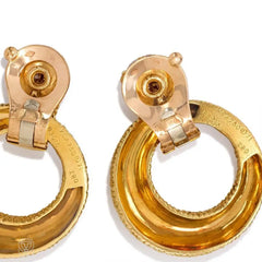 Van Cleef & Arpels textured gold door-knocker hoop earrings